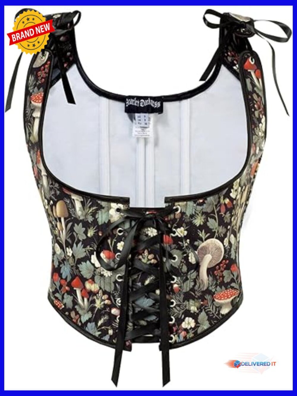 Underbust Corset Top Renaissance Lace-up Boned Fairycore Pirate Bustier Zip